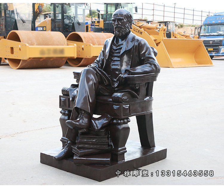 名人铜雕达尔文雕塑