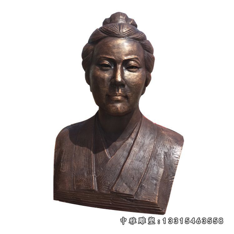 李清照胸像铜雕，校园古代诗人铜雕 (3)