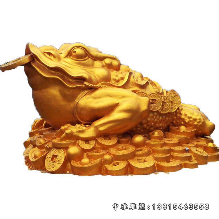 铜雕招财献钱金蝉