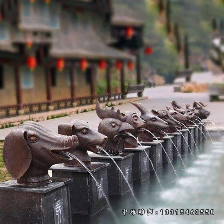 铜雕广场喷泉景观