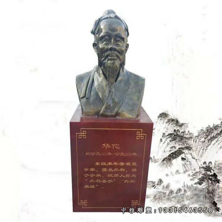 铜雕华佗孙思邈神医肖像雕塑 (3)