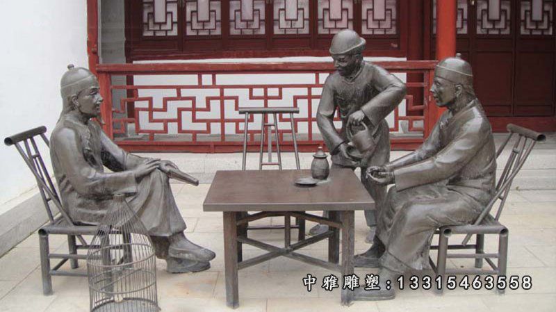 商业街铜雕民俗人物雕塑
