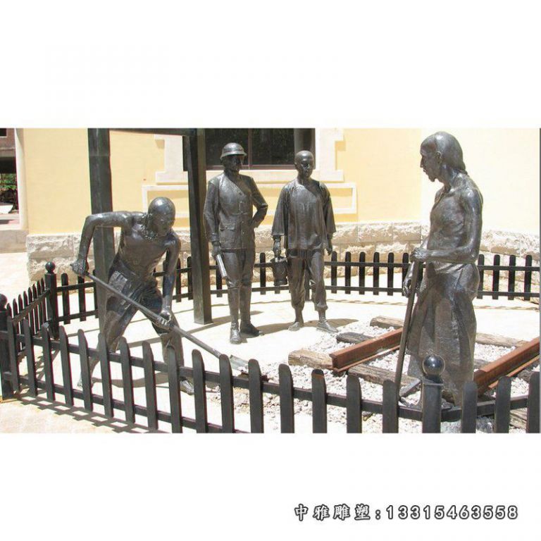 步行街民俗人物铜雕