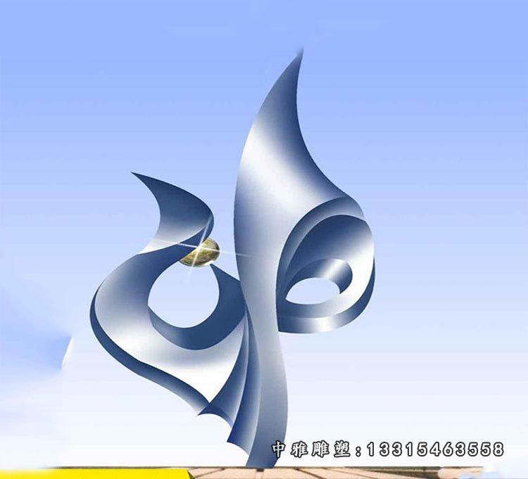 不锈钢抽象风车雕塑 城市标志景观雕塑