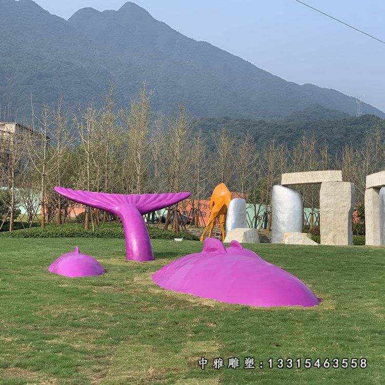 不锈钢彩色抽象动物鲸鱼