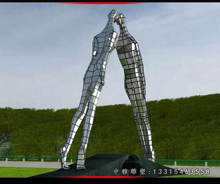 不锈钢情侣雕塑 公园景观雕塑