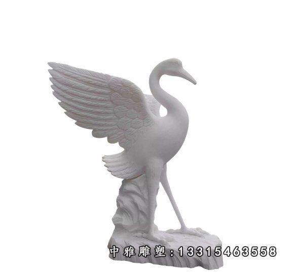 石雕展翅动物仙鹤