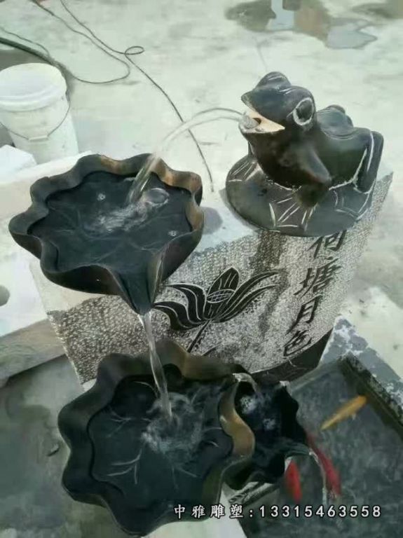大理石金蝉喷泉流水池 - 副本