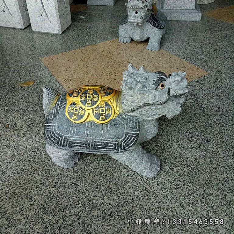 背驮铜钱的龙龟，石雕招财龙龟石雕 (6)