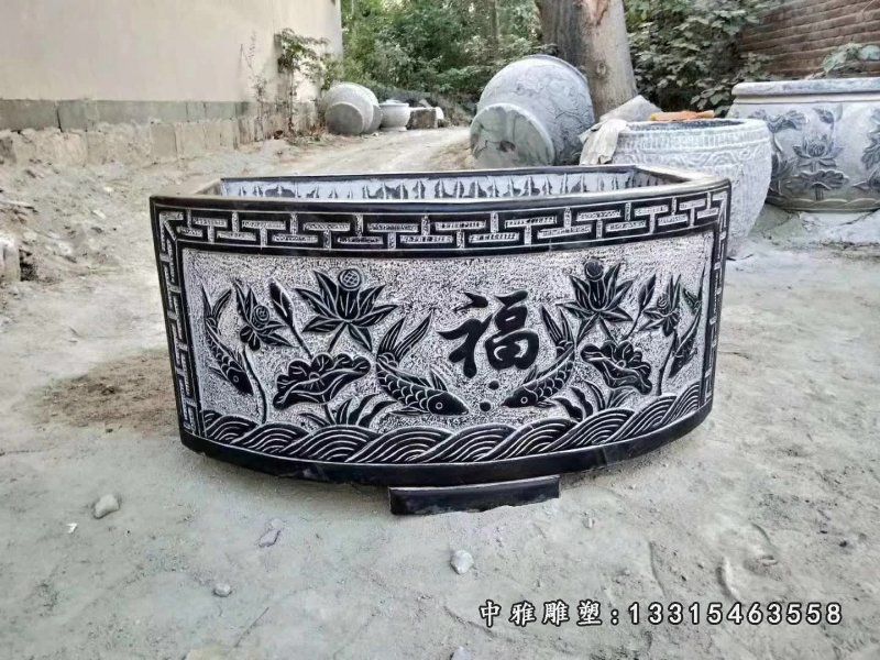 青石现代别墅鱼缸