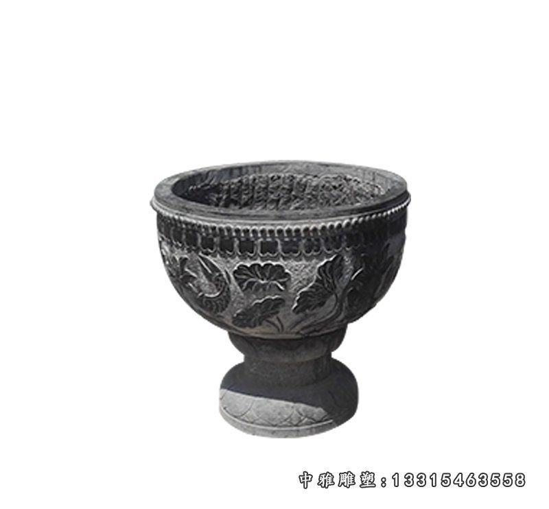 仿古花盆石雕 (2)