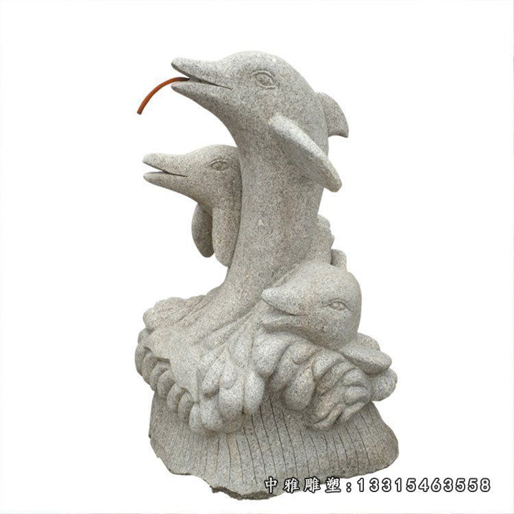 大理石鲸鱼 石雕公园动物摆件 (2)