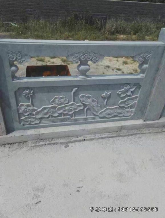 青石雕刻栏板 石雕广场景观雕塑 (1)