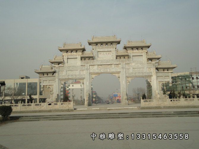石雕大型牌坊雕塑