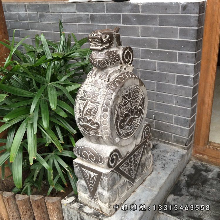 动物石雕狮子抱鼓石