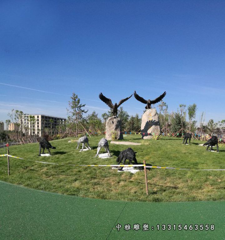 大理石飞鹰 石雕公园动物雕塑