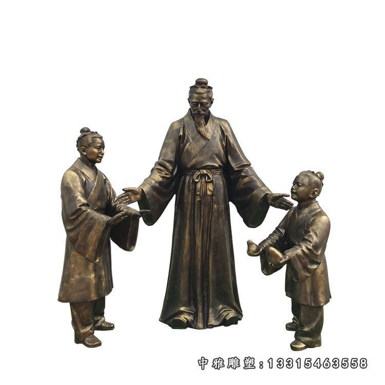 古代历史典故雕塑玻璃钢仿铜孔融让梨人物摆件 (5)