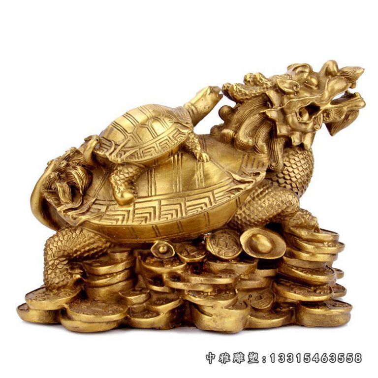 纯铜龙龟摆件纯铜金钱龟纯铜母子龙头龟铜器铜龟八卦龙铜家居摆件53021