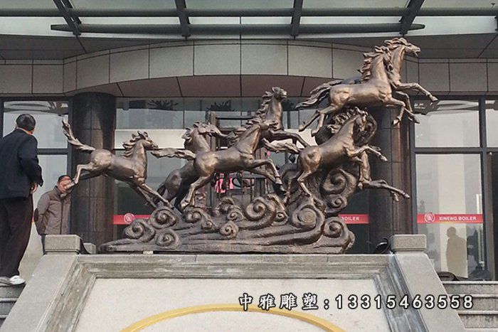 八马铜雕，八马奔跑铜雕