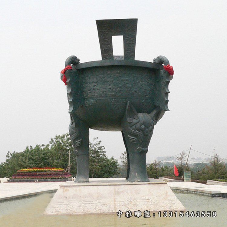 铜雕景观寺庙三足鼎