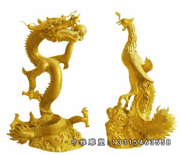 龙凤戏珠铜雕，神兽铜雕