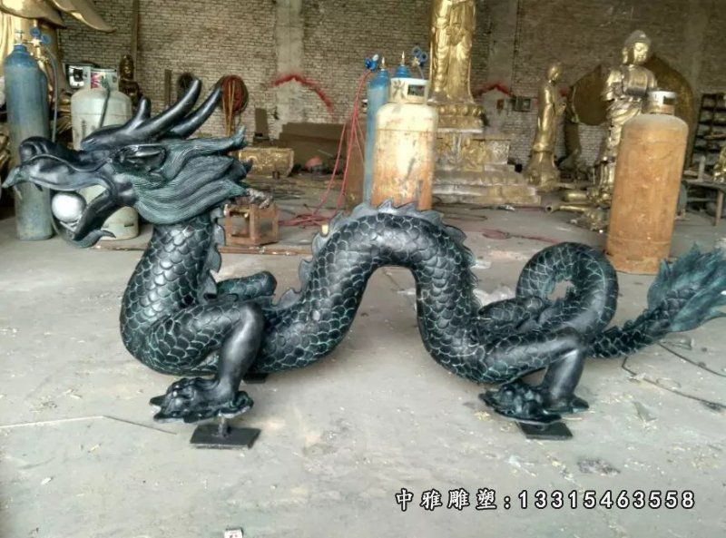 双龙戏珠铜雕，广场铜龙雕塑 (2)
