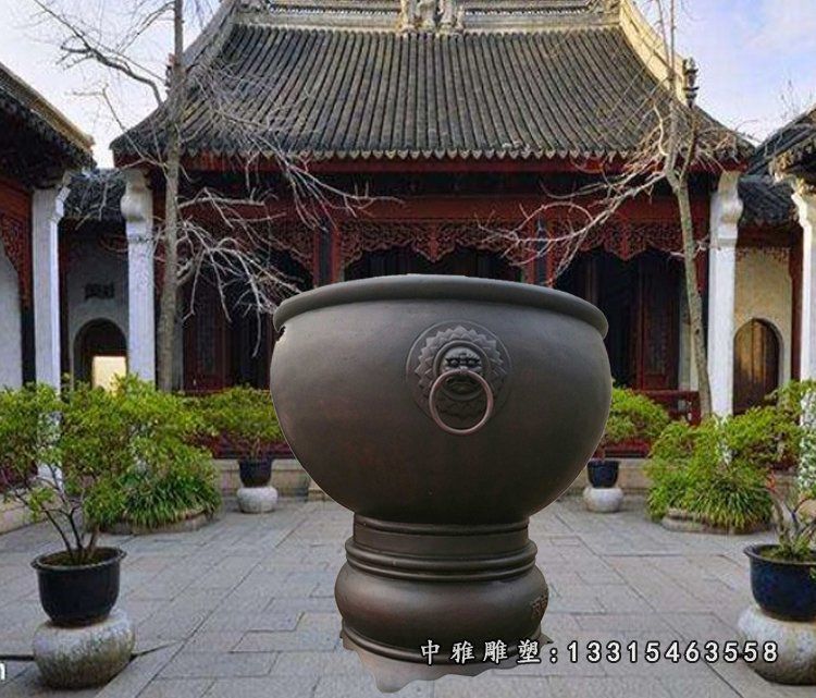 大水缸铜雕，仿铜铜水缸