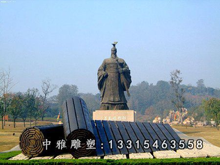古代秦始皇人物铜雕