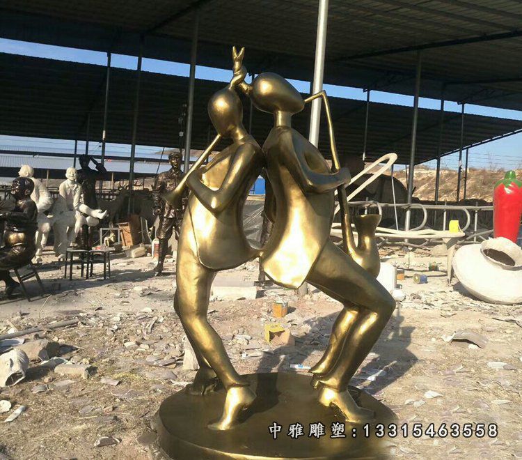 玻璃钢仿铜人物雕塑，音乐人物雕塑 (3)