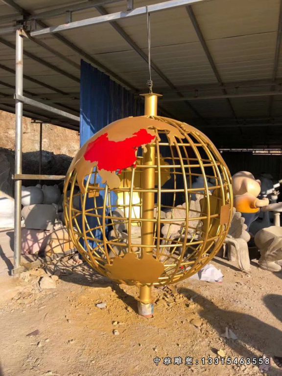 不锈钢金属校园地球仪 (2)