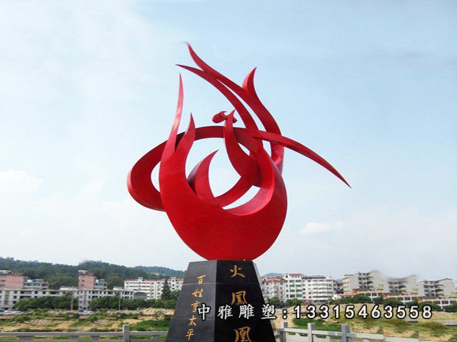 不锈钢广场大型凤凰雕塑