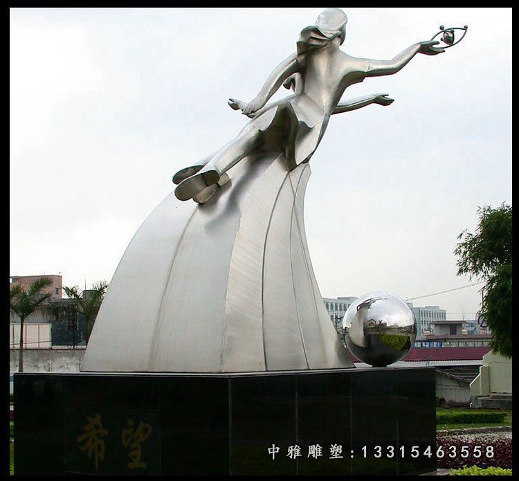 不锈钢情侣双飞 公园景观雕塑