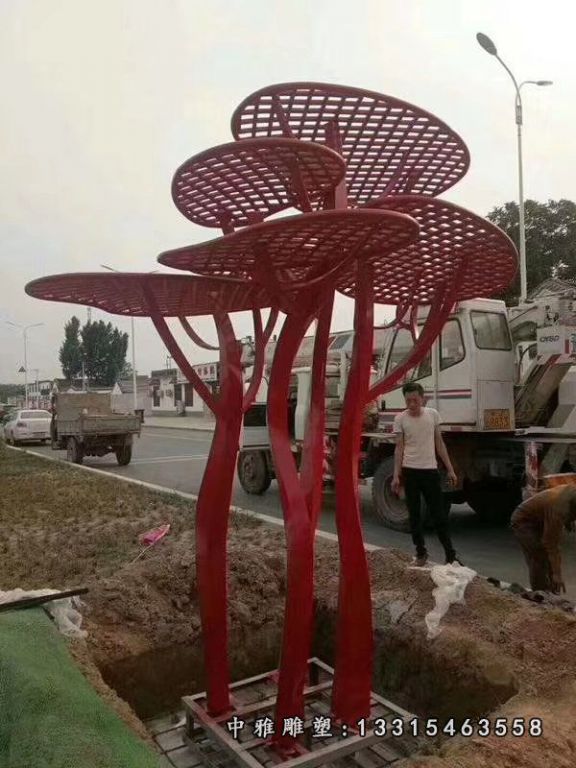 不锈钢景观大树雕塑