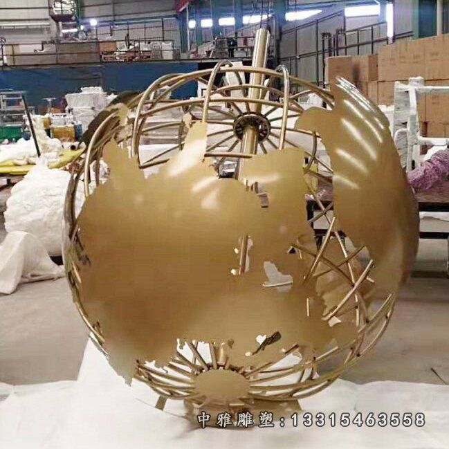 不锈钢地球仪雕塑 (5)
