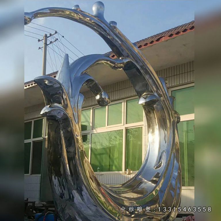 不锈钢雕刻海浪 企业景观雕塑