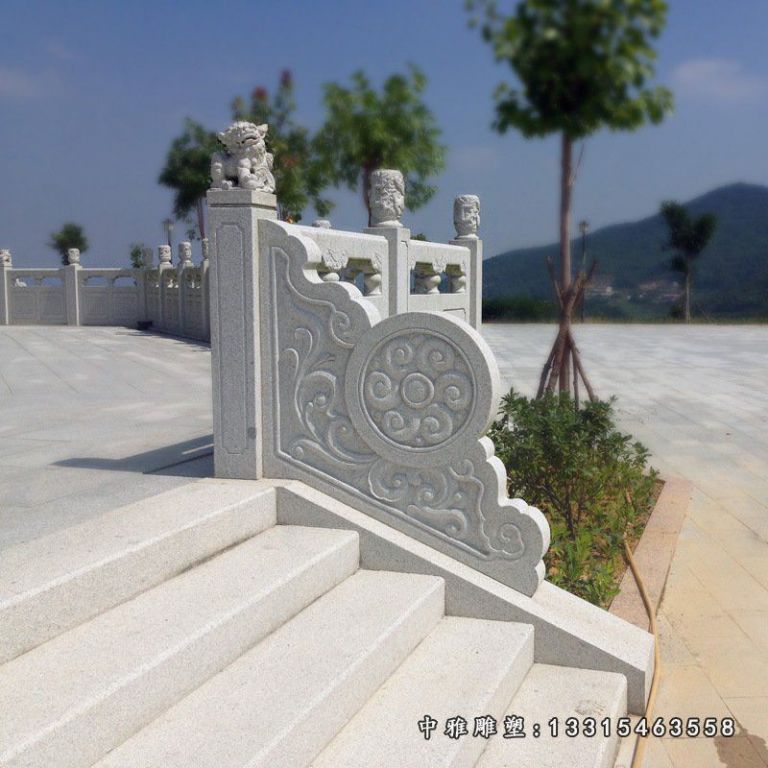 厂家批发石雕栏杆花岗岩园林栏杆校园旗台栏杆汉白玉石栏杆定制52428