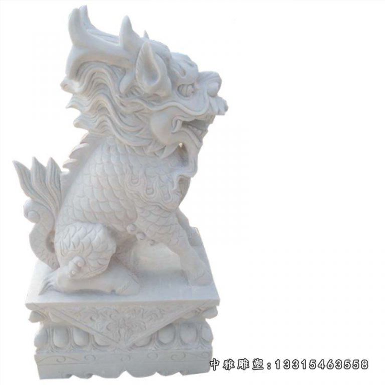 汉白玉麒麟 石雕古代神兽动物