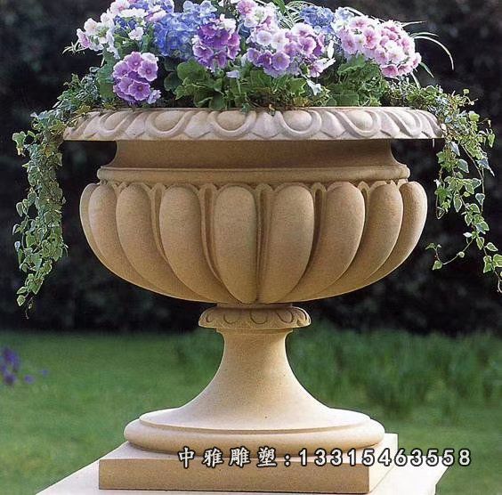 石雕欧式花盆雕塑