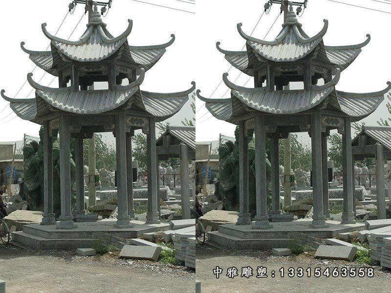 大理石八角凉亭，公园石凉亭