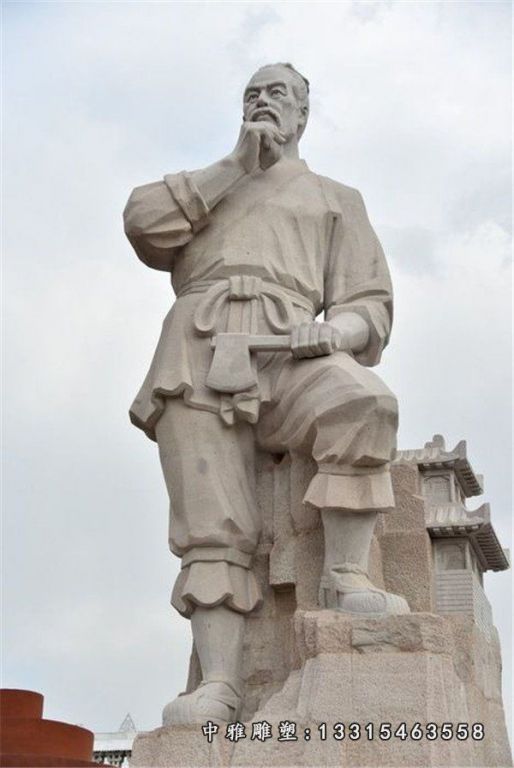 鲁班石雕，木匠祖师鲁班雕塑 - 副本