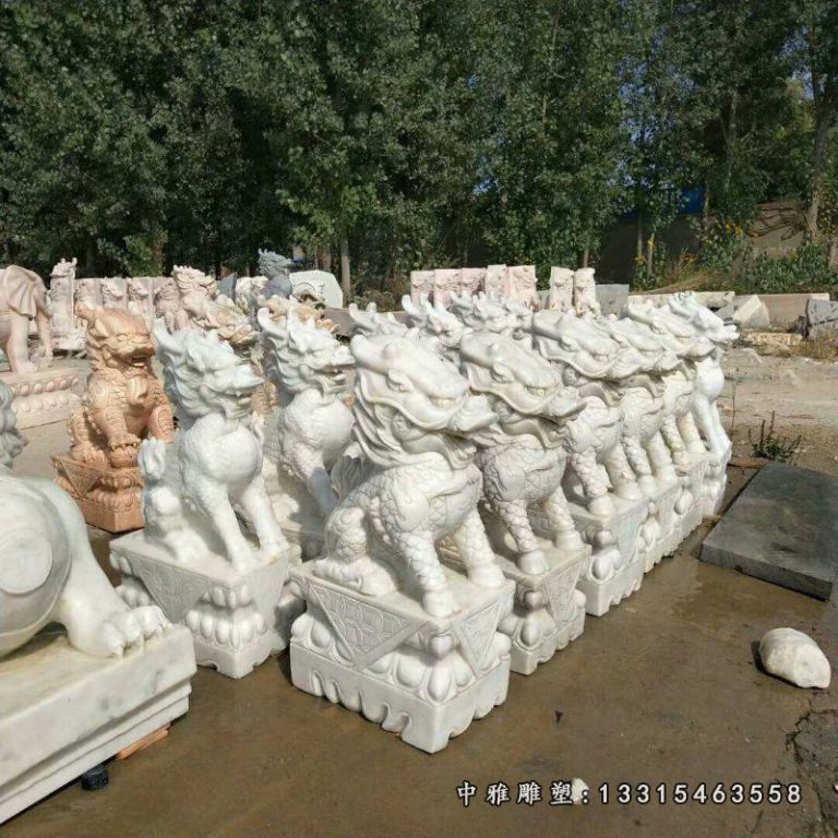 石雕动物麒麟摆件