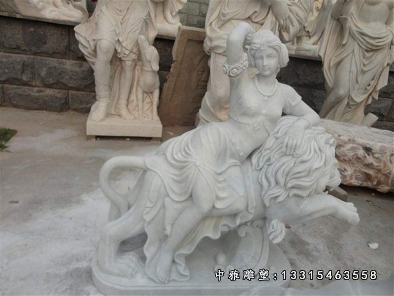 西方美女雕塑，汉白玉人物石雕 (2)
