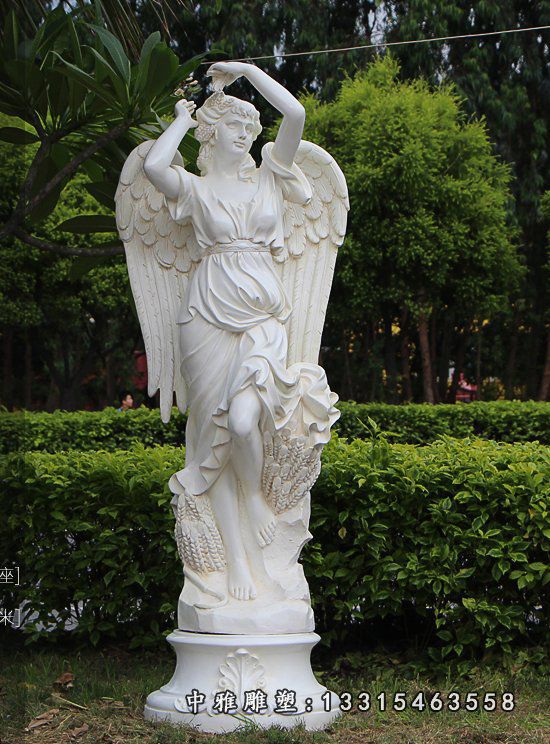 大理石西方天使儿童 石雕广场人物雕塑