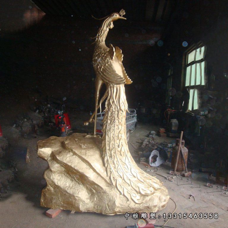 孔雀铜雕 (6)