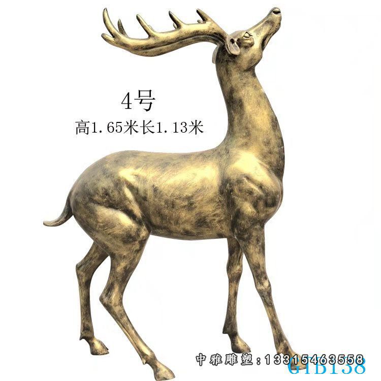 玻璃钢动物鹿雕塑母子鹿户外仿铜梅花鹿奔跑鹿树脂彩绘鹿景观摆件52754