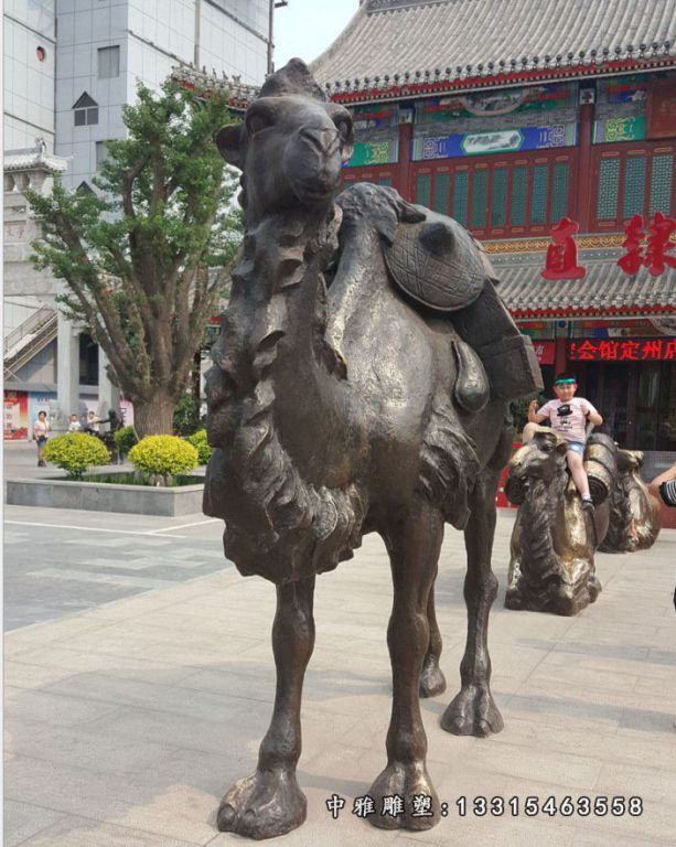 厂家直销现代铜雕骆驼雕像 金属大型雕塑 广场商业街铜雕观赏品73115