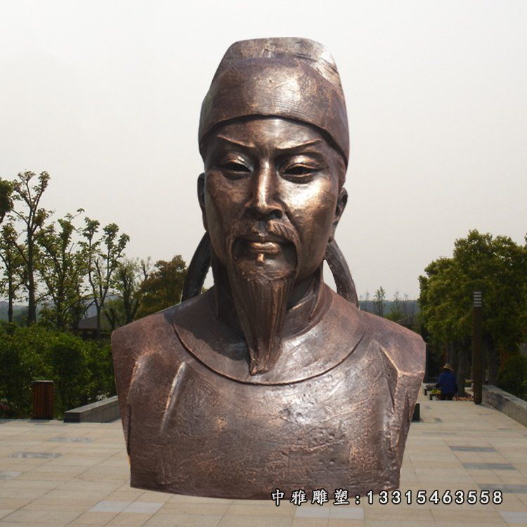 铜雕古代诗人李白