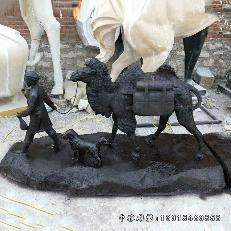 铜雕广场少数民族人物雕塑