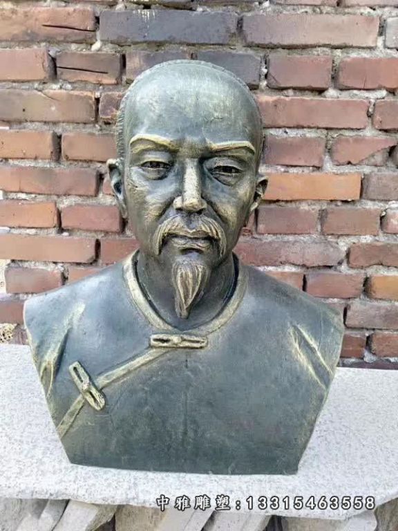 古代名医叶天士头像铜雕