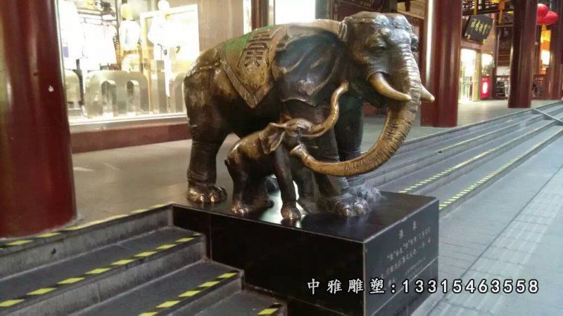 大象铜雕，企业门口大象铜雕 (2)